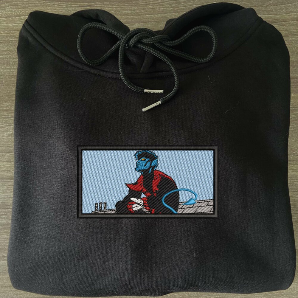 Nightcrawler Art Embroidered Hoodie Black (3)