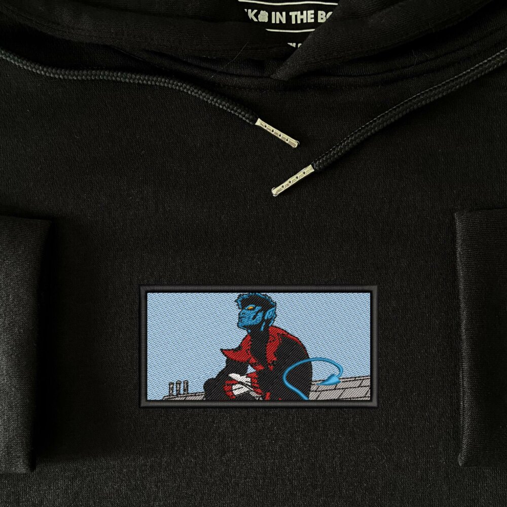 Nightcrawler Art Embroidered Hoodie Black (4)