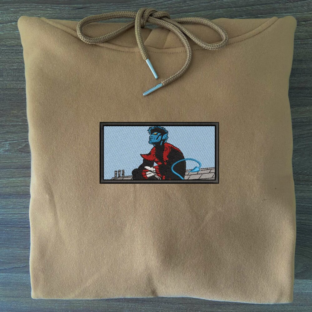 Nightcrawler Art Embroidered Hoodie sand (3)