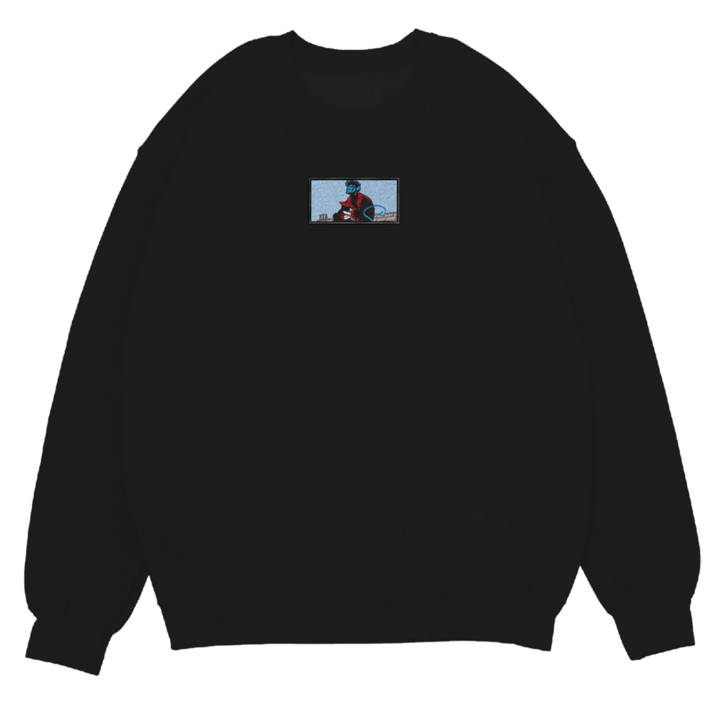 Nightcrawler Art Embroidered Sweatshirt black