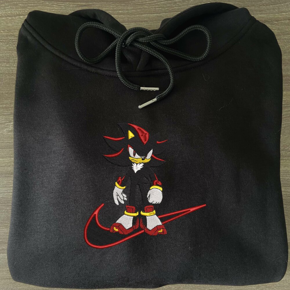 Shadow The Hedgehog Embroidered Hoodie Black (2)