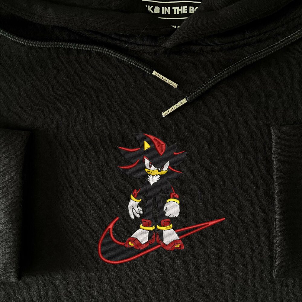 Shadow The Hedgehog Embroidered Hoodie Black (3)