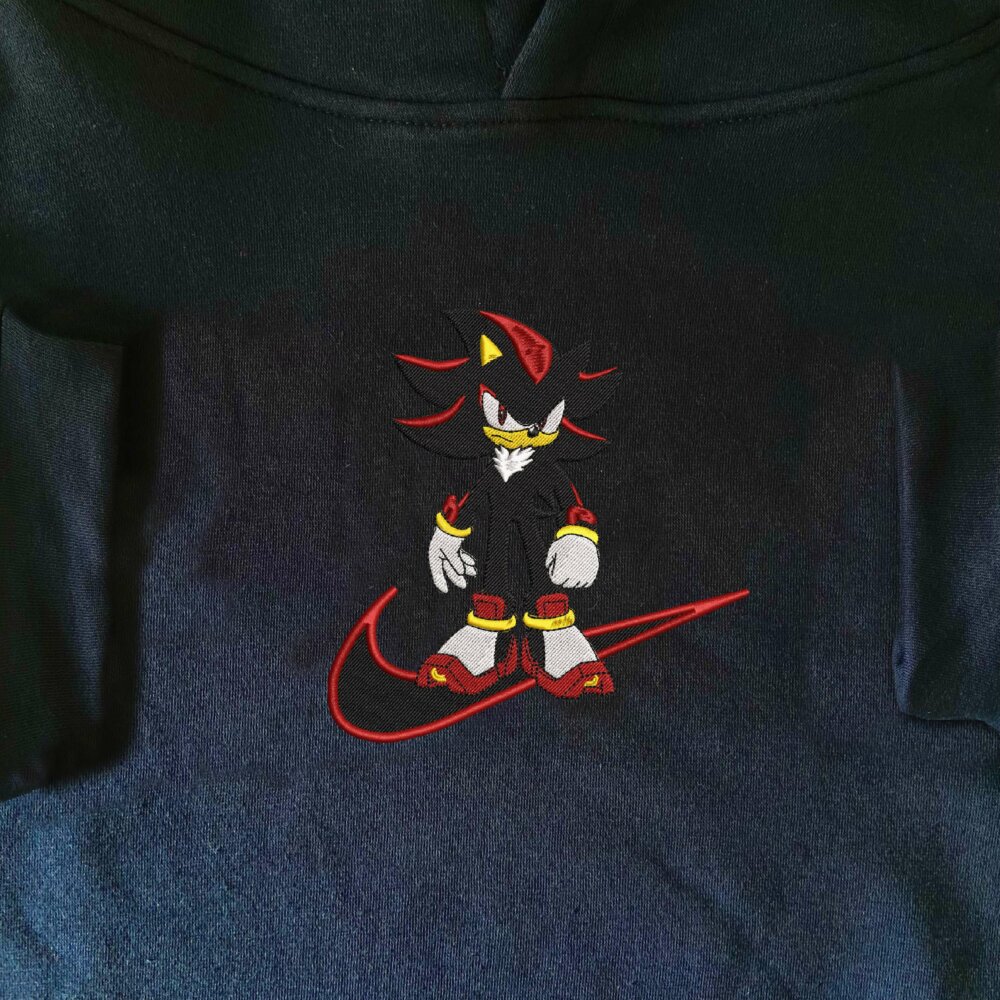 Shadow The Hedgehog Embroidered Hoodie Navy (1)