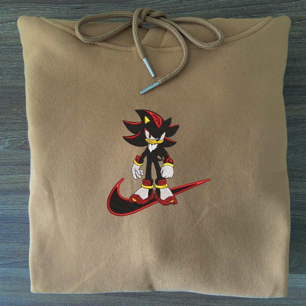 Shadow The Hedgehog Embroidered Hoodie sand (3)