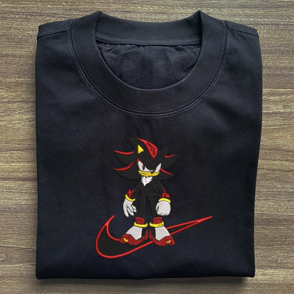 Shadow The Hedgehog Embroidered T shirt (2)