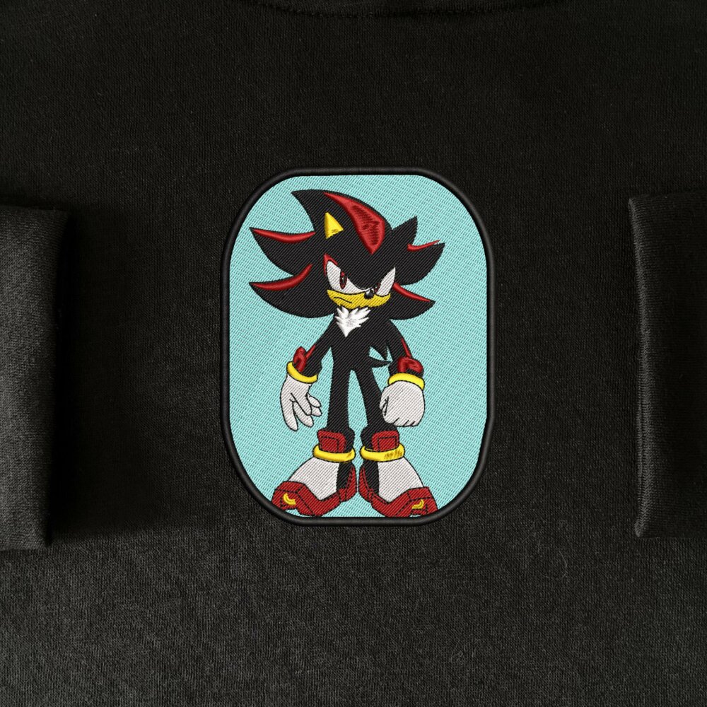 Shadow the Hedgehog Art Embroidered Hoodie Black (1)