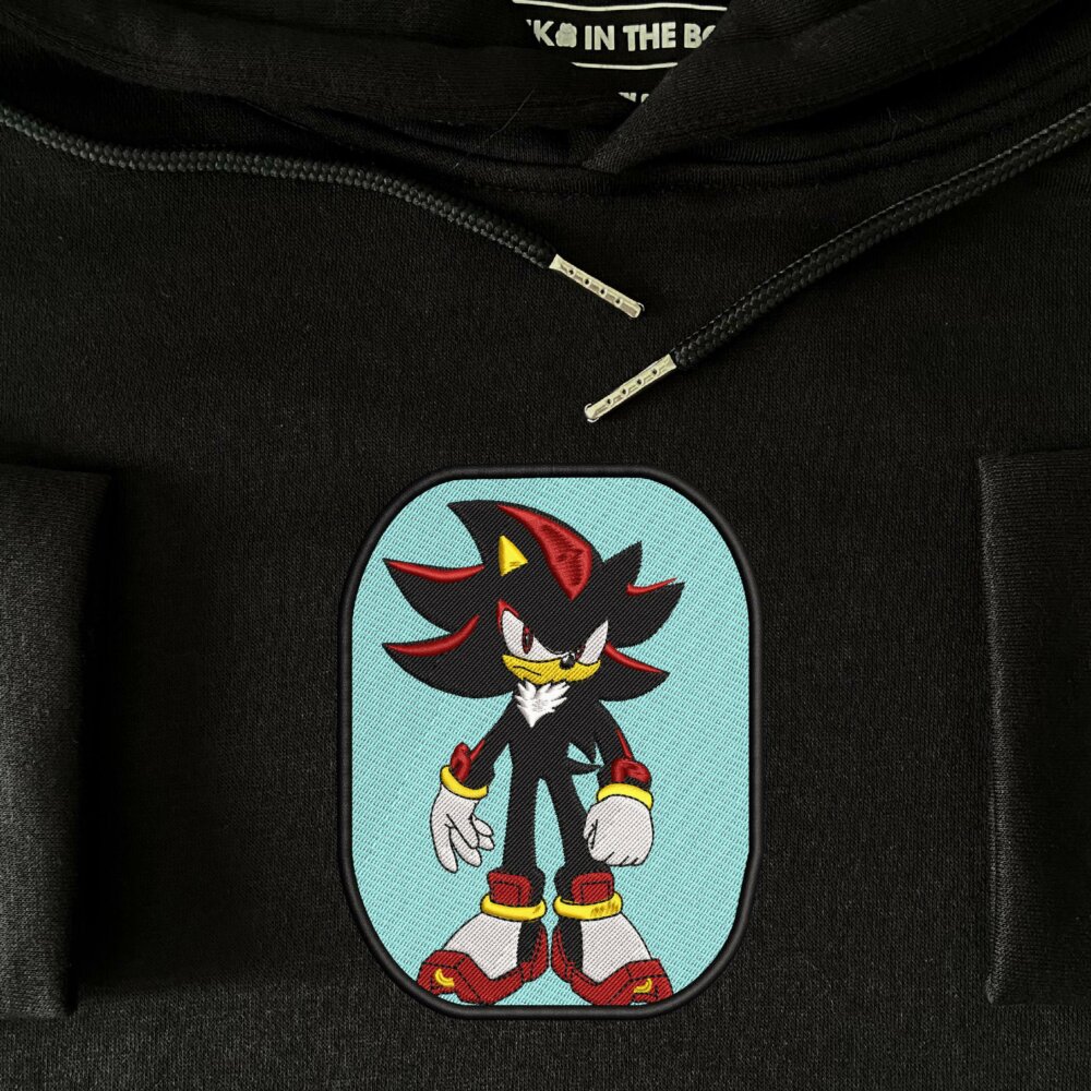 Shadow the Hedgehog Art Embroidered Hoodie Black (3)