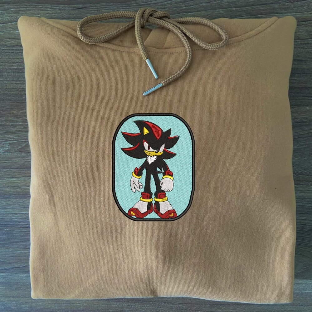 Shadow the Hedgehog Art Embroidered Hoodie Sand (3)