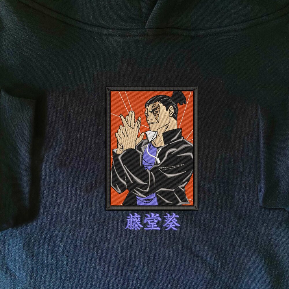 Todo Aoi Art Embroidered Hoodie Navy (2)