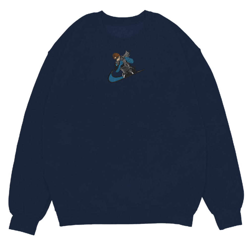 Winter Soldier Embroidered (6) Sweatshirt Navy