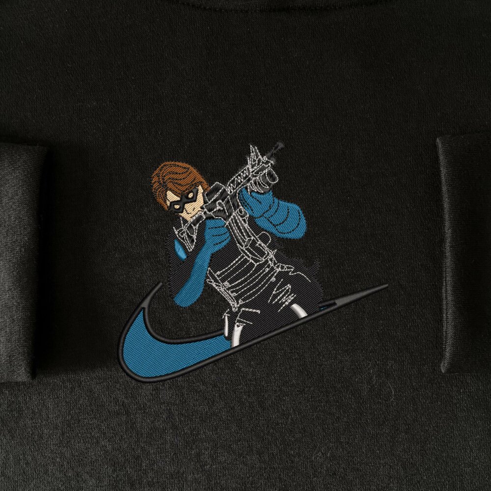 Winter Soldier Embroidered Hoodie Black (1)