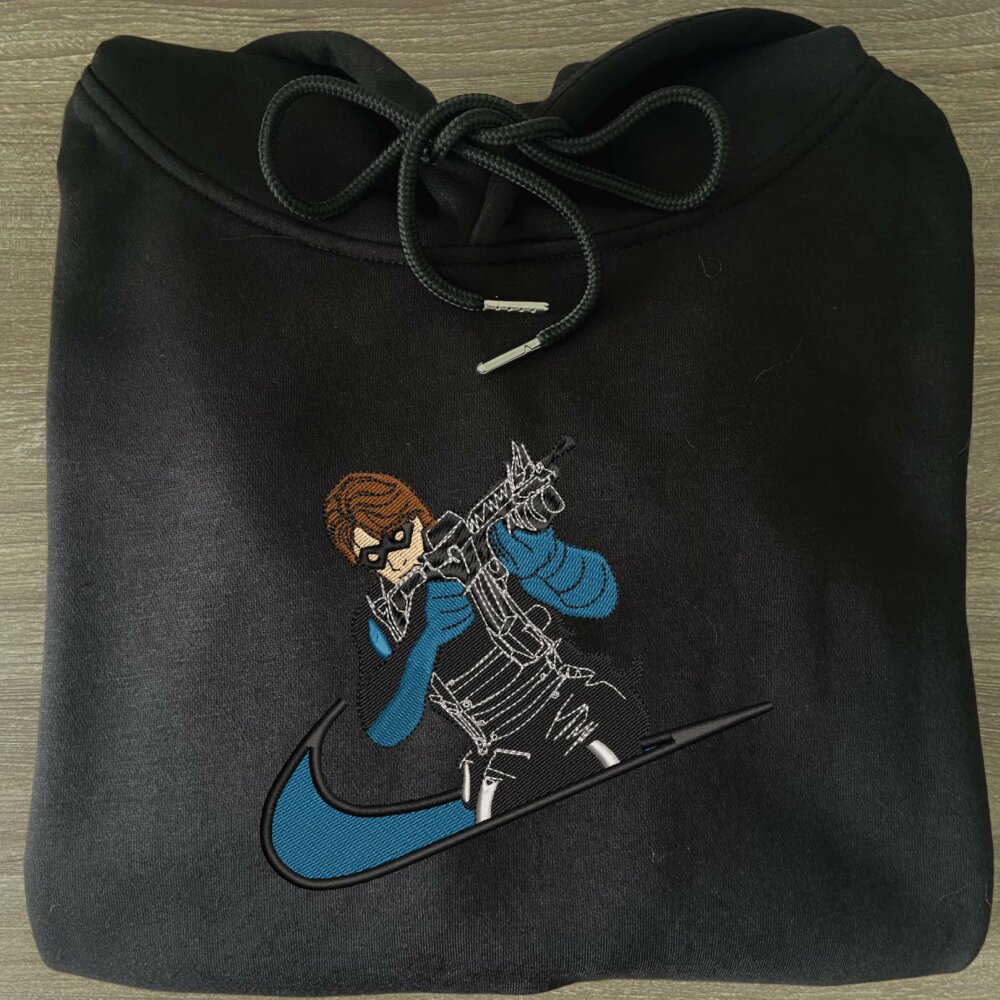 Winter Soldier Embroidered Hoodie Black (2)