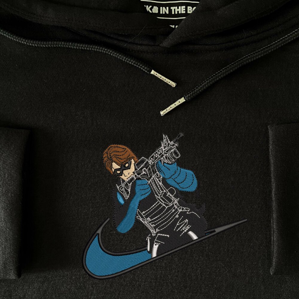 Winter Soldier Embroidered Hoodie Black (3)