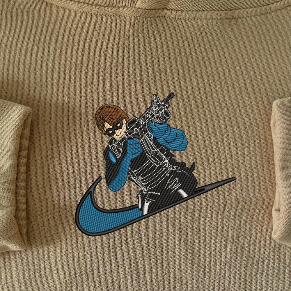 Winter Soldier Embroidered Hoodie Sand (1)