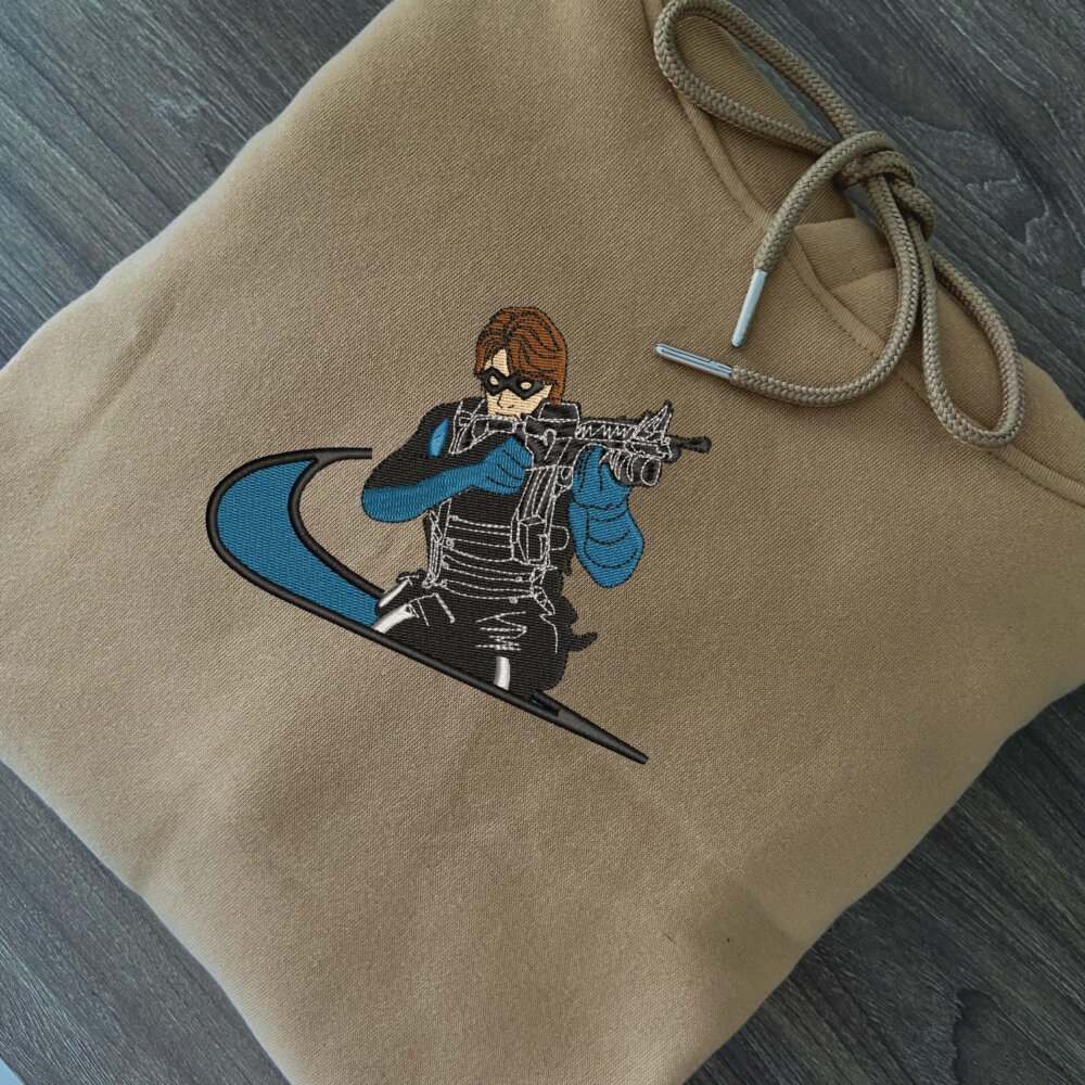 Winter Soldier Embroidered Hoodie Sand (2)