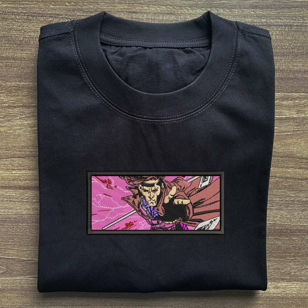 Gambit Embroidered Black T shirt (2)