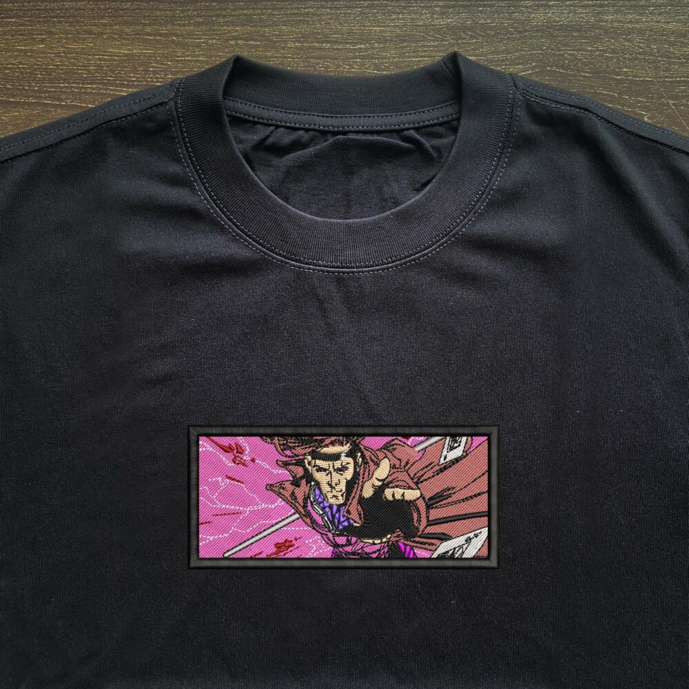 Gambit Embroidered Black T shirt (3)