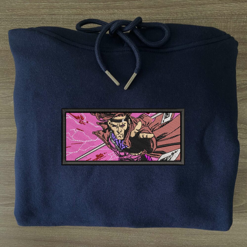 Gambit Embroidered Hoodie Navy (3)