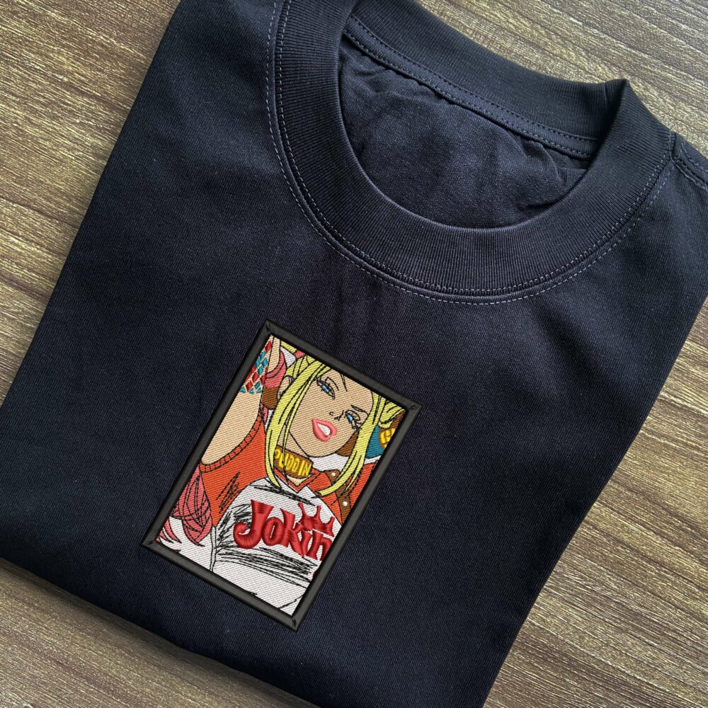 Harley Quinn Embroidered Black T shirt (1)