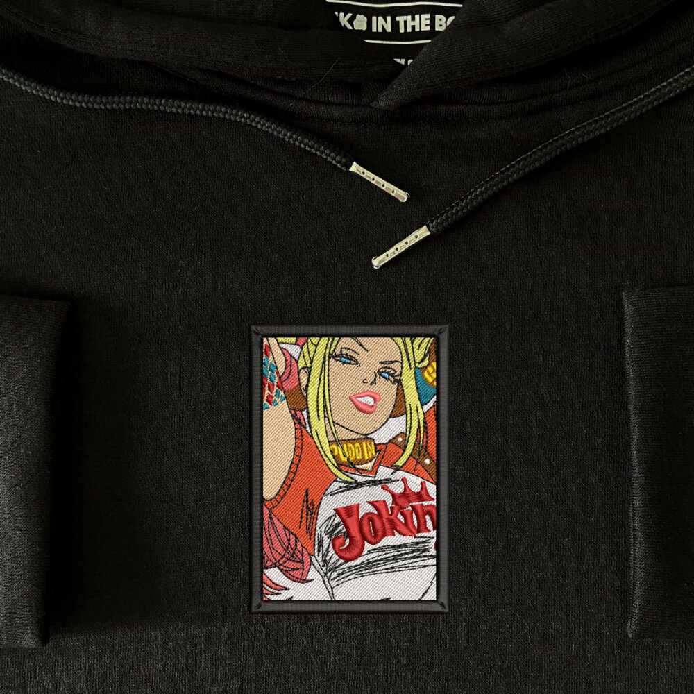 Harley Quinn Embroidered Hoodie Black (4)