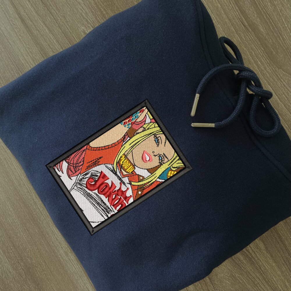 Harley Quinn Embroidered Hoodie Navy (2)