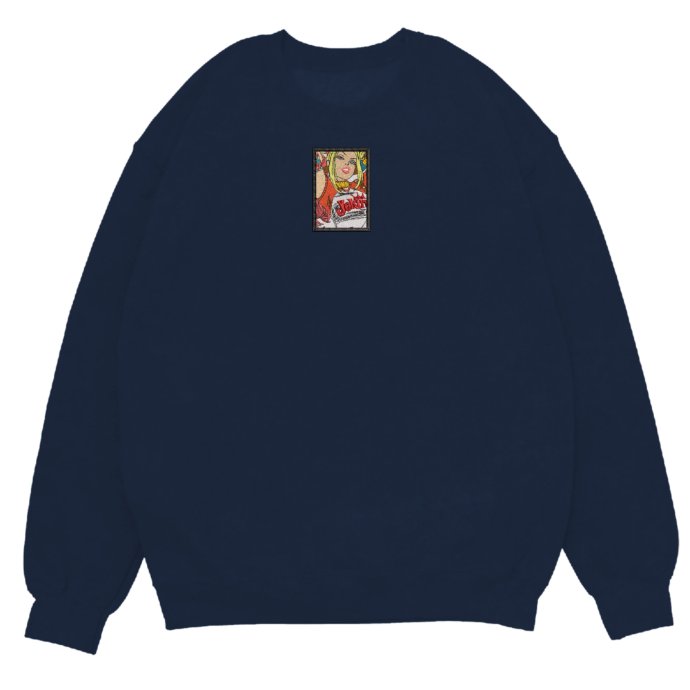 Harley Quinn Embroidered Sweatshirt Sand navy