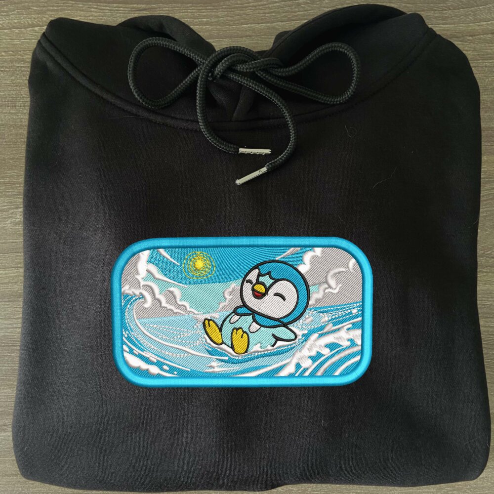 Piplup Embroidered Hoodie Black (3)