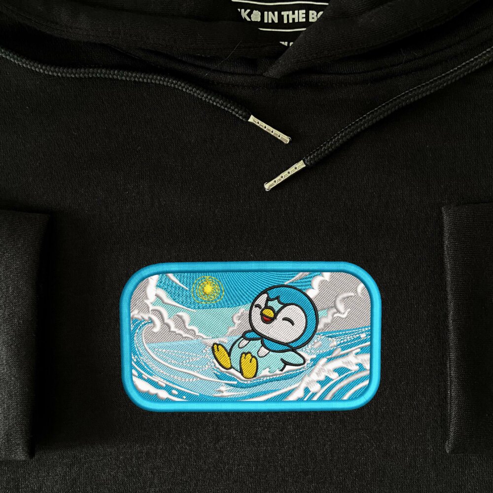 Piplup Embroidered Hoodie Black (4)