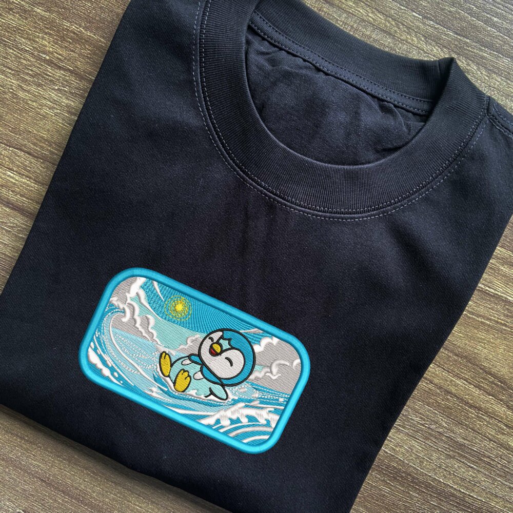 Piplup Embroidered T shirt (1)