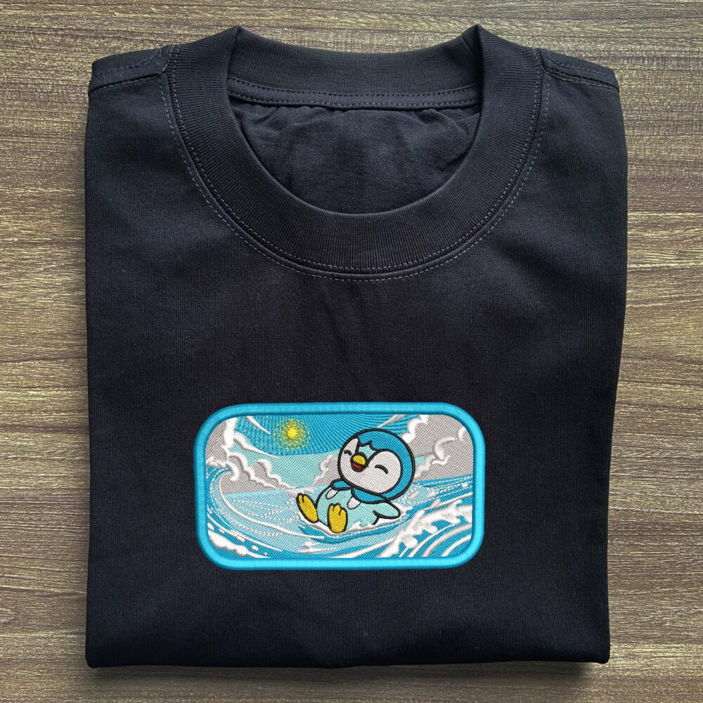 Piplup Embroidered T shirt (2)