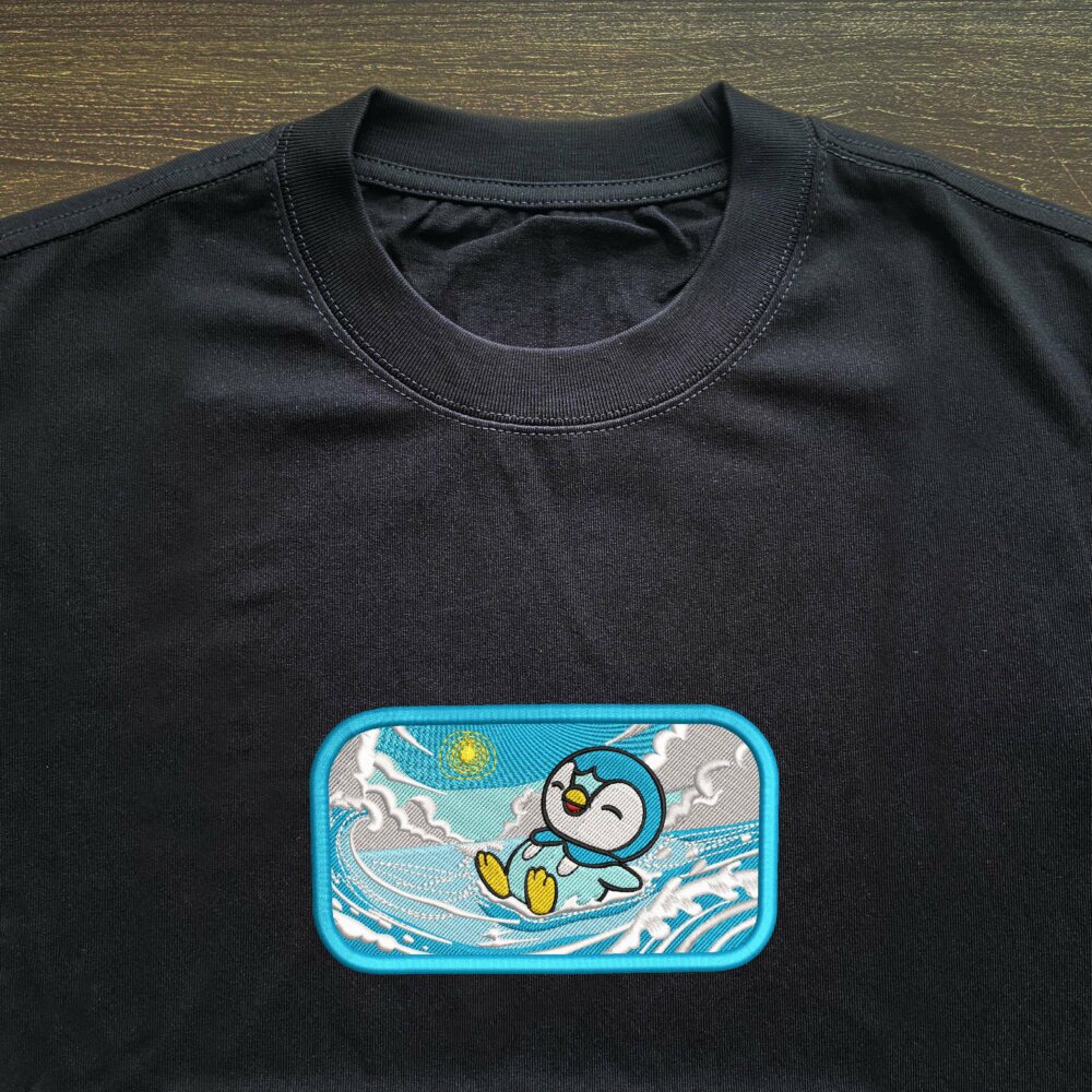 Piplup Embroidered T shirt (3)