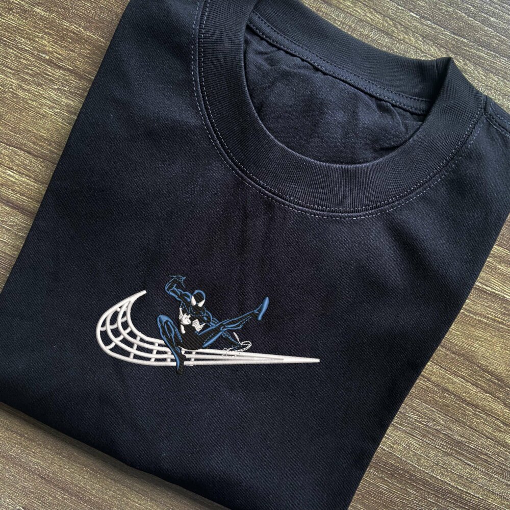 Web warrior Embroidered Black T shirt (1)