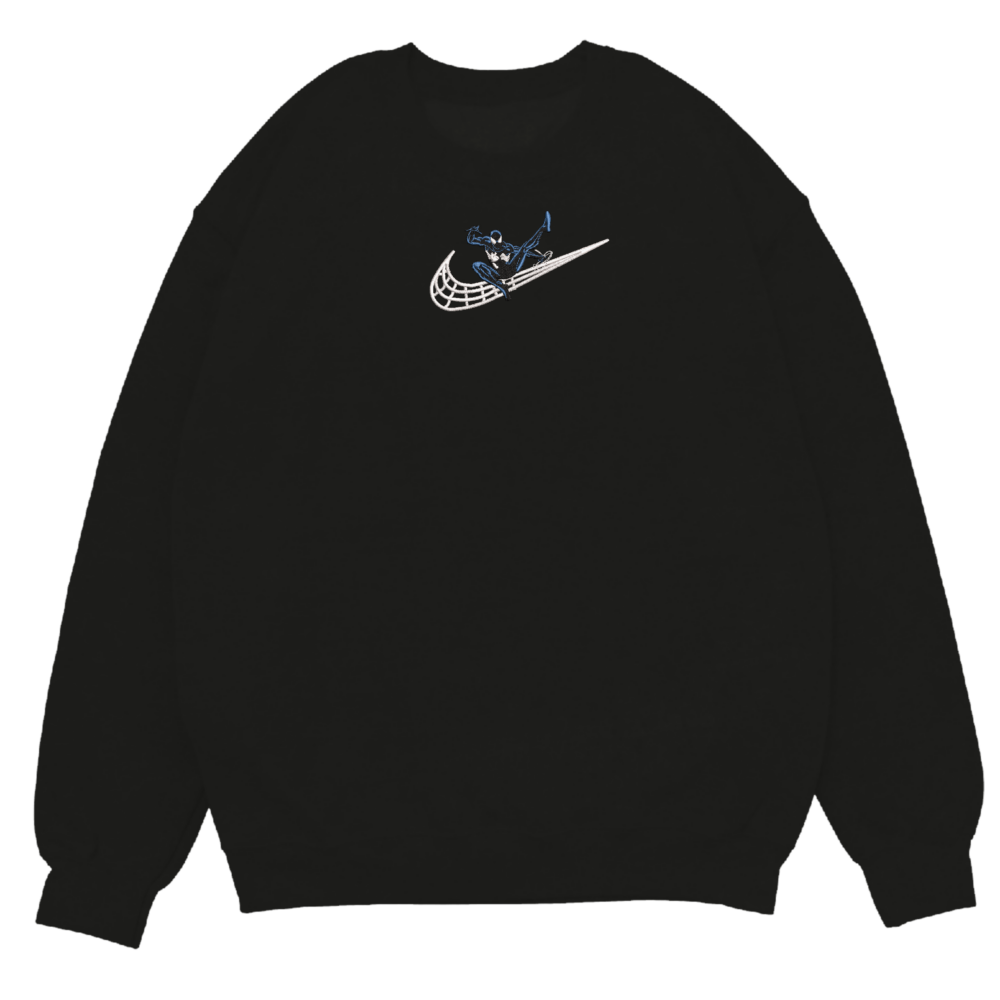 Web warrior Embroidered Sweatshirt Black