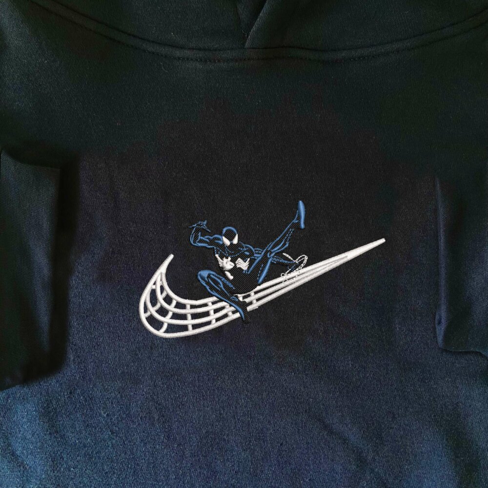 Web warrior Embroidered hoodie Navy (3)