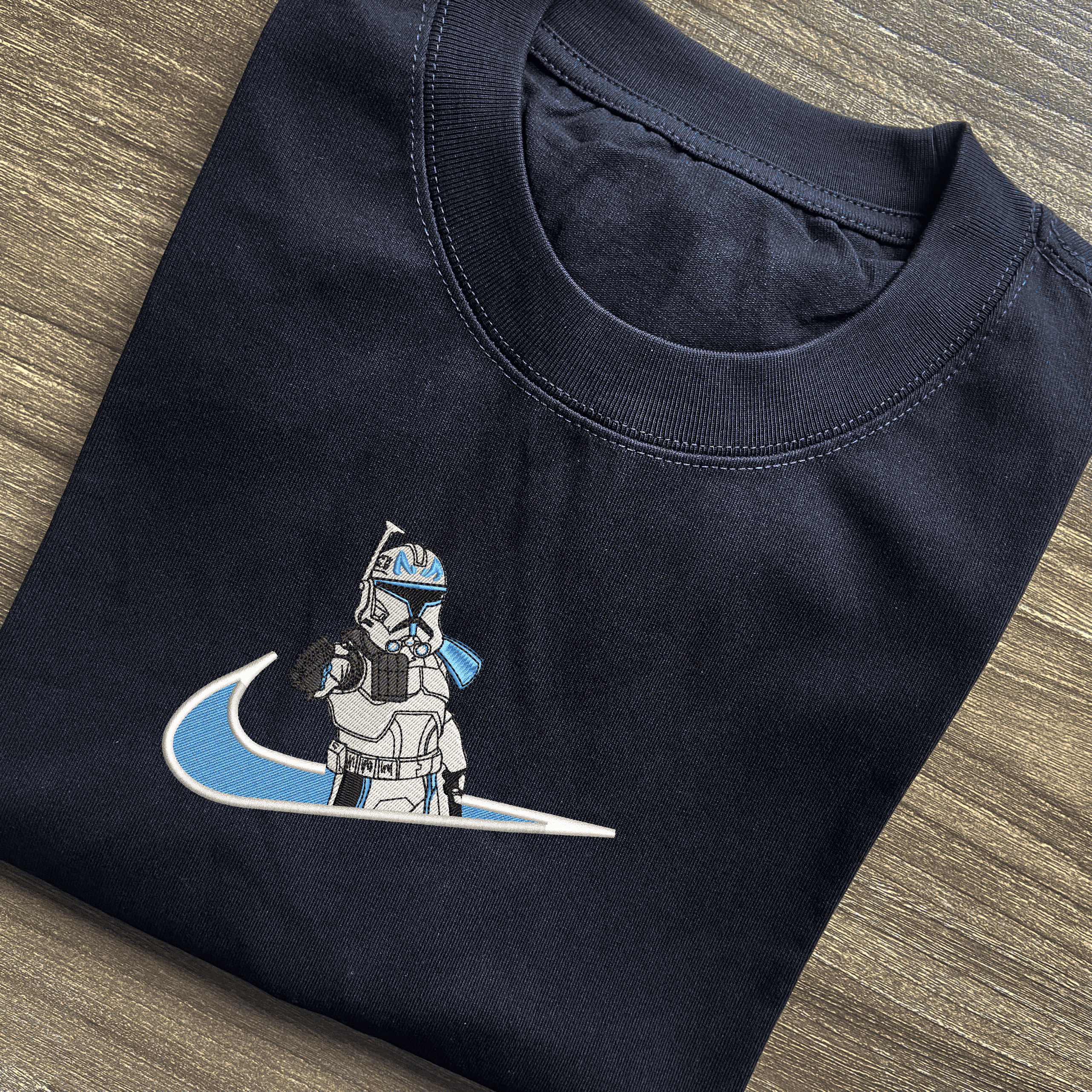 Captain Rex Embroidered T-shirt 3 Captain Rex Embroiderd Black T shirt (1)