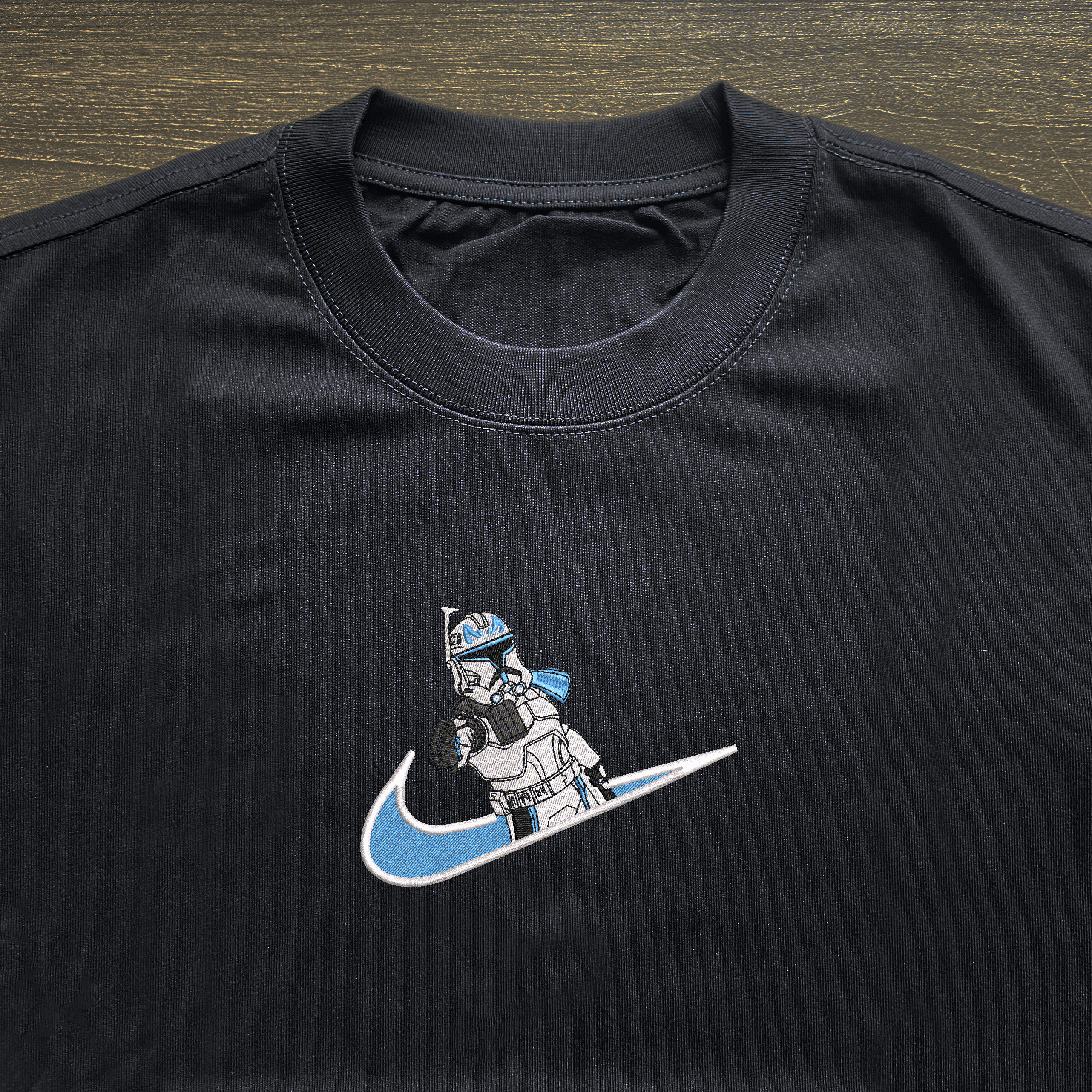 Captain Rex Embroidered T-shirt 2 Captain Rex Embroiderd Black T shirt (3)