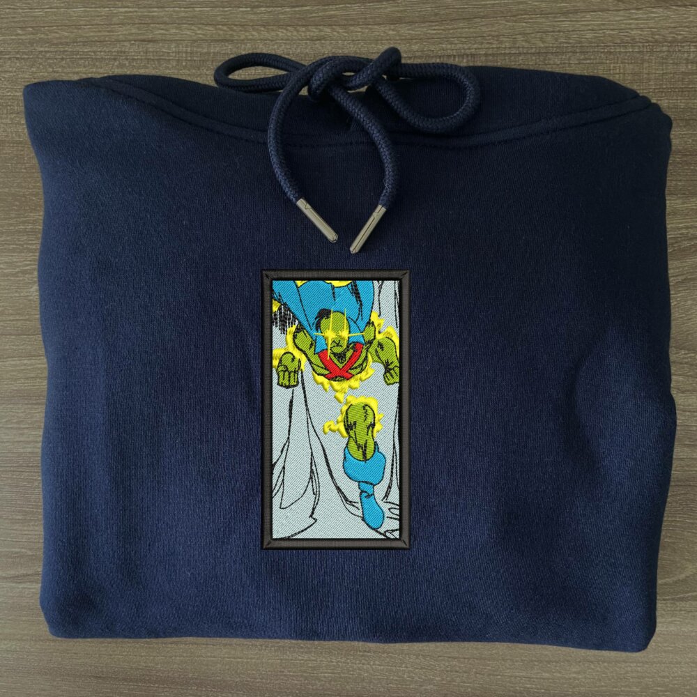 Alien Defender Embroidered Hoodie Navy (3)