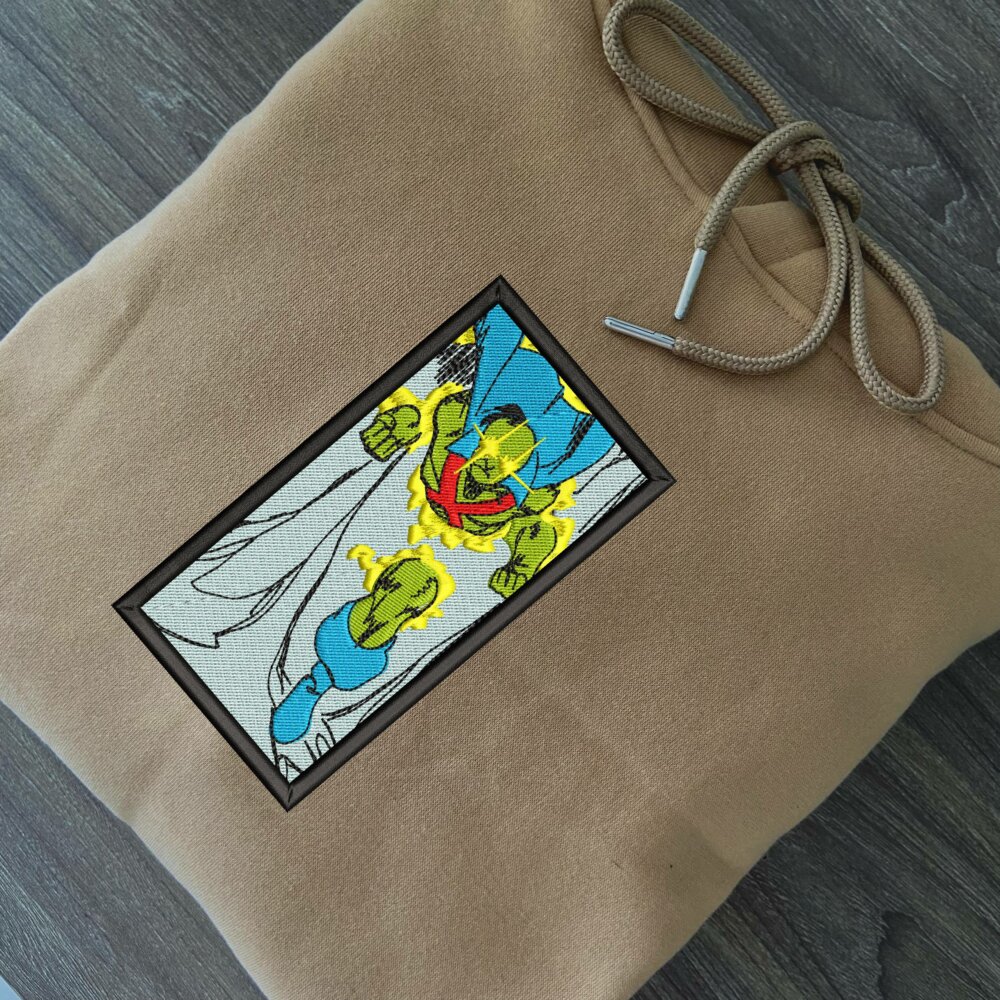 Alien Defender Embroidered Hoodie Sand (2)