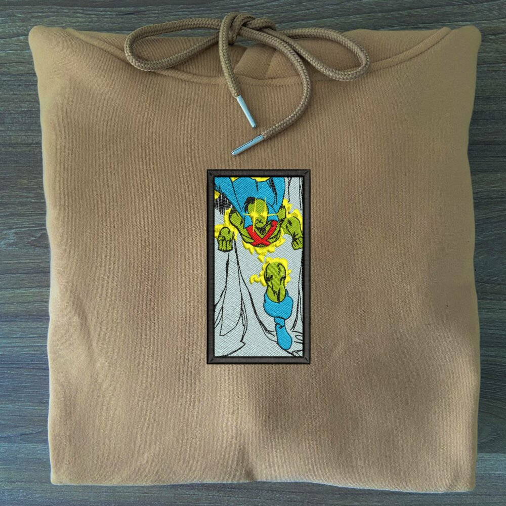 Alien Defender Embroidered Hoodie Sand (3)