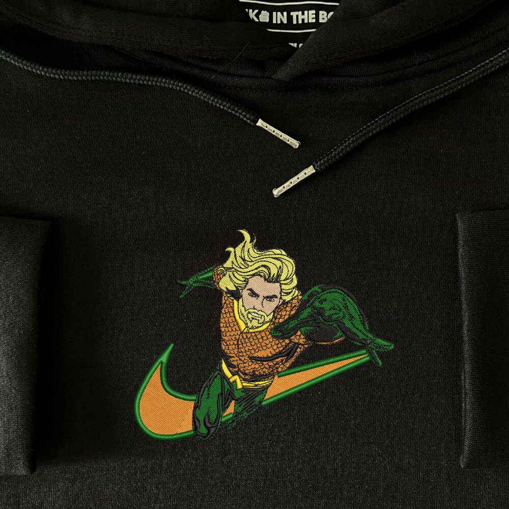 Aquaman Embroidered Hoodie Black (4)