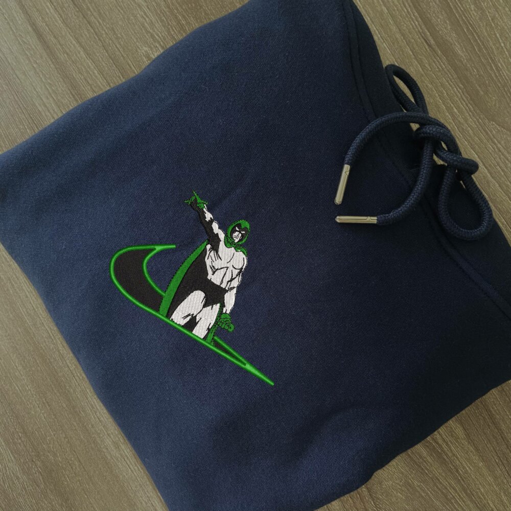 Divine Wrath Embroidered Hoodie Navy (2)