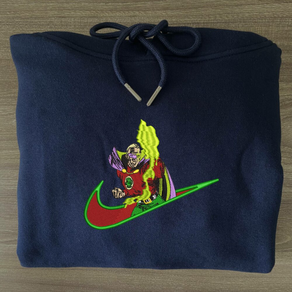 Emerald Guardian Embroidered hoodie Navy (3)