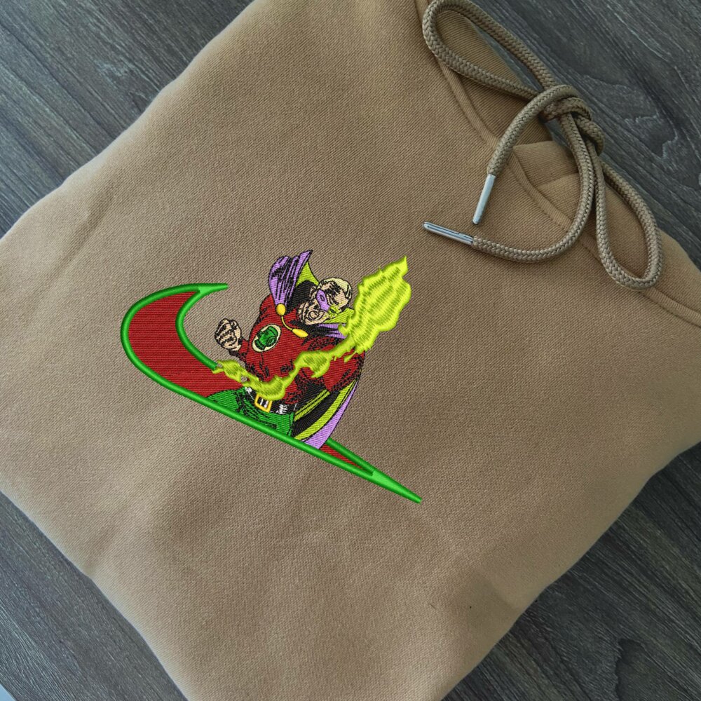 Emerald Guardian Embroidered hoodie Sand (2)