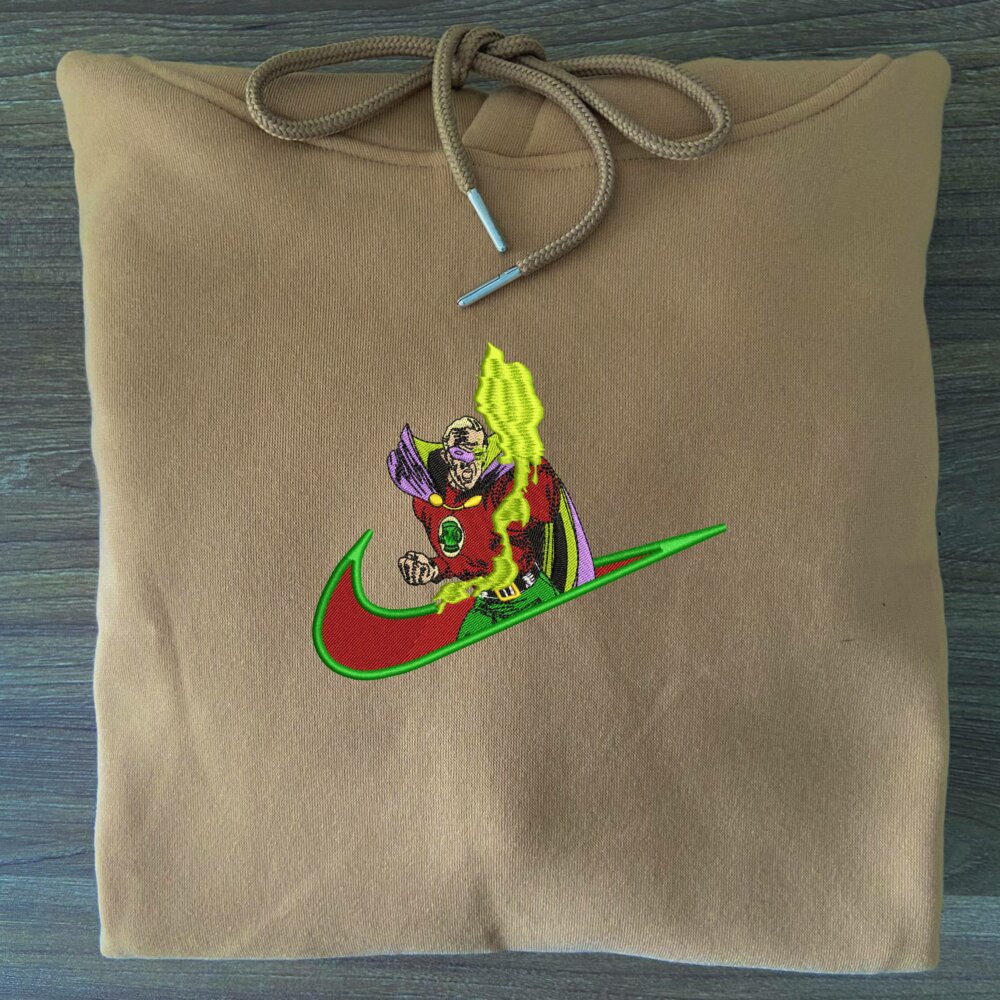 Emerald Guardian Embroidered hoodie Sand (3)