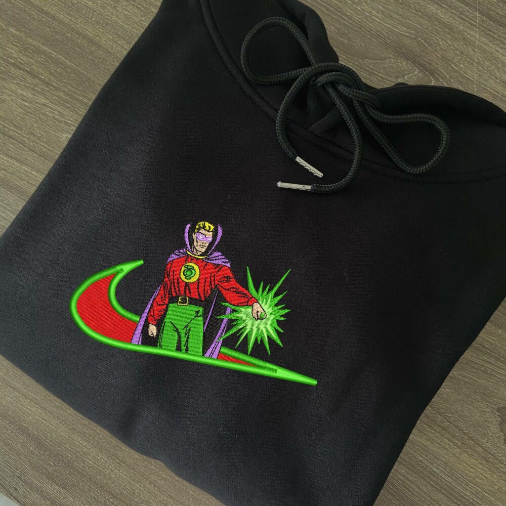 Emerald Sentinel Embroidered Hoodie Black (2)