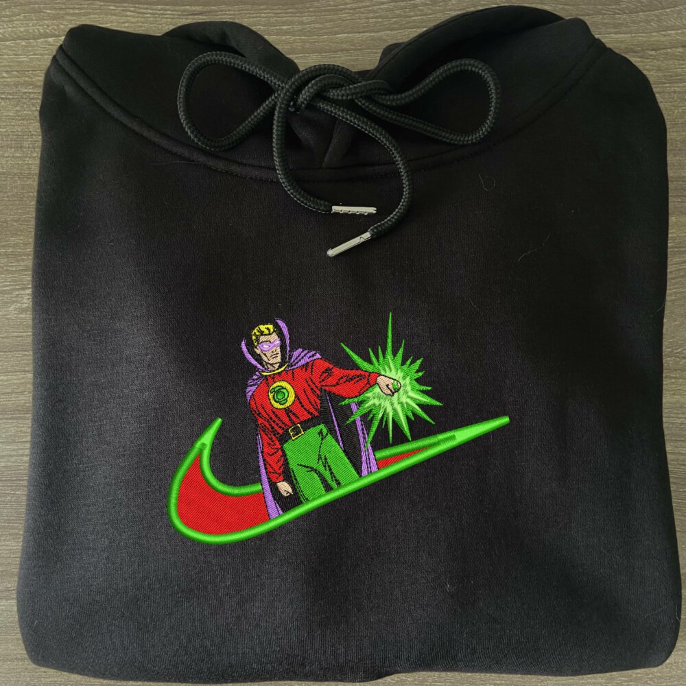 Emerald Sentinel Embroidered Hoodie Black (3)