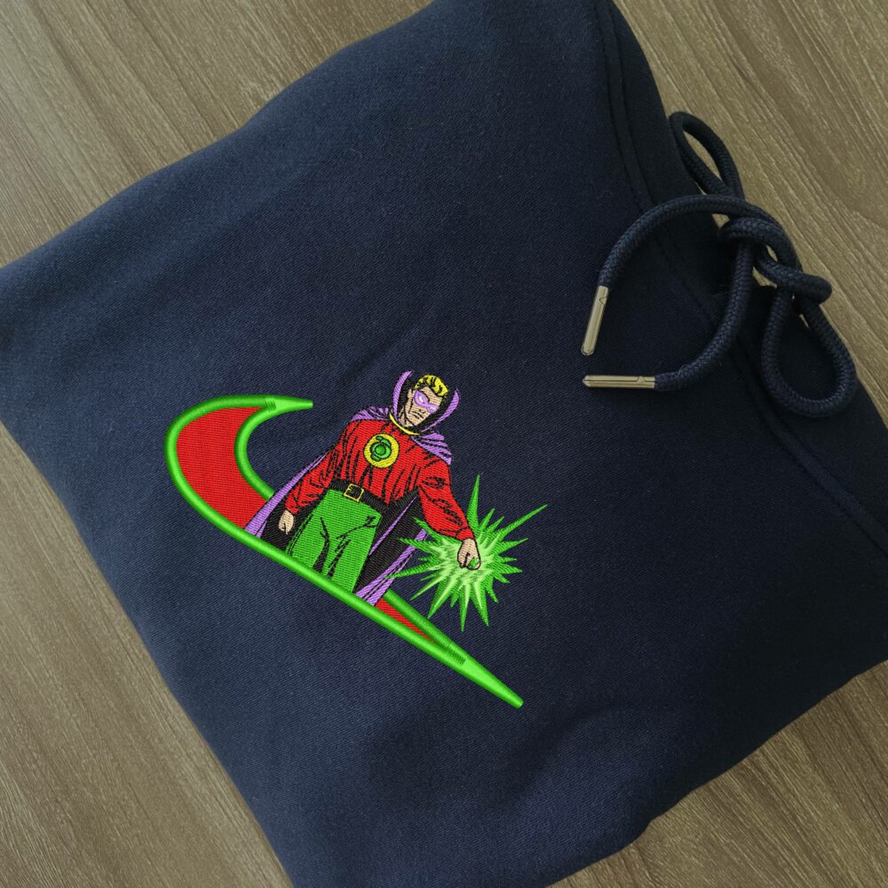 Emerald Sentinel Embroidered Hoodie Navy (3)