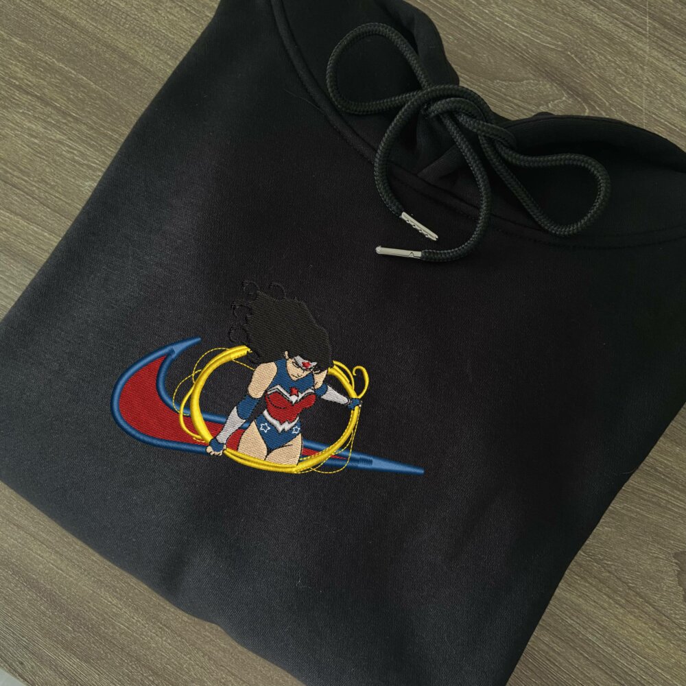 Fearless Warrior Embroidered Hoodie Black (2)