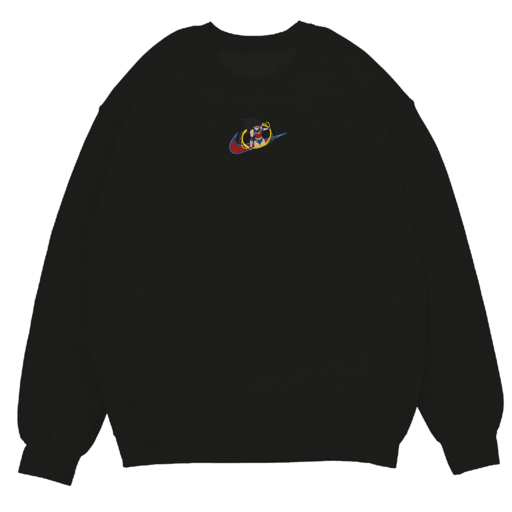Fearless Warrior Embroidered Sweatshirt Black