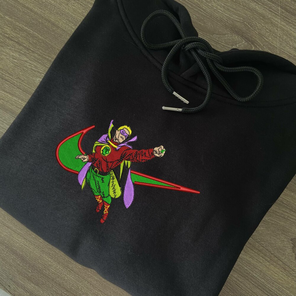 Green Sentinel Embroidered T shirt Hoodie Black (2)